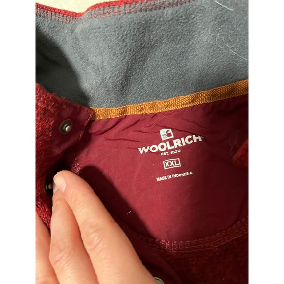 WOOLRICH men's quarter zip pullover size xxl dark red long sleeve‎ - Picture 3 of 5